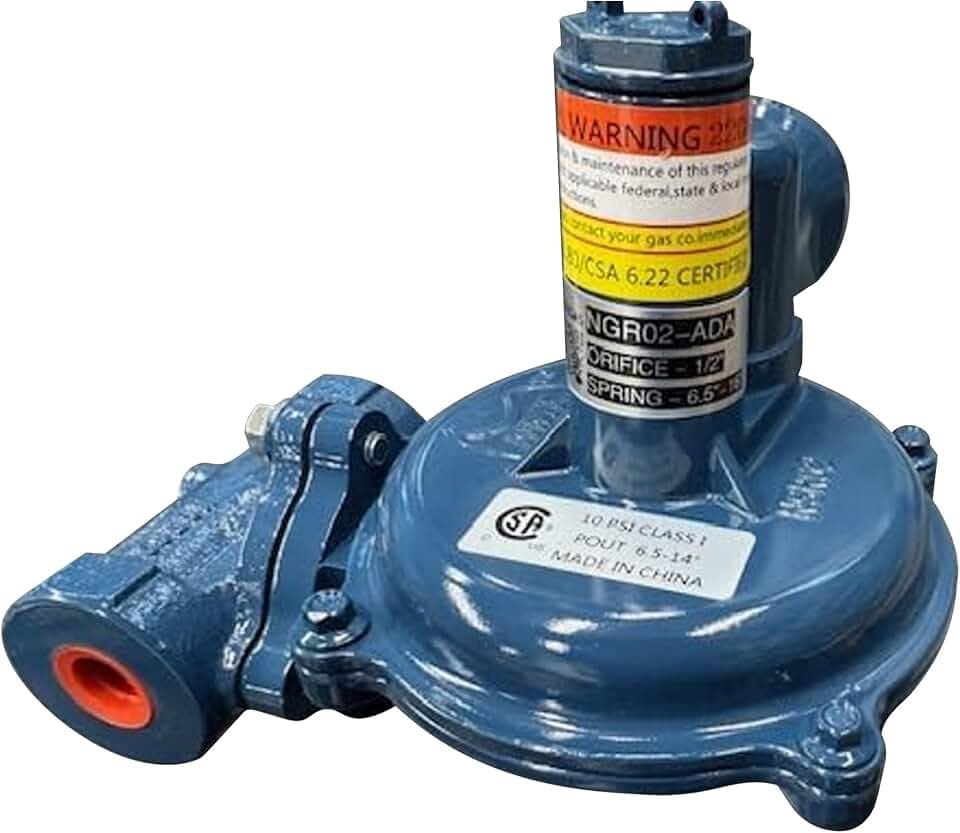 NMT NGR02-50 Natural Gas Regulator – 1/2” NPT Low Pressure Max 10 PSI 1558 CFM NG 2430 CFM Propane Spring Loaded with Internal Relief Valve, 4” x 6” x 7”