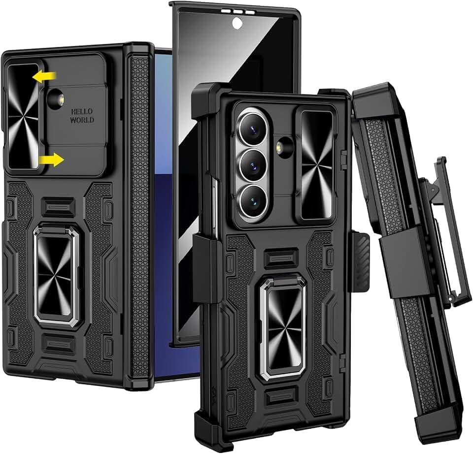 VEGO for Galaxy Z Fold 7 Case with Privacy Screen Protector and Kickstand