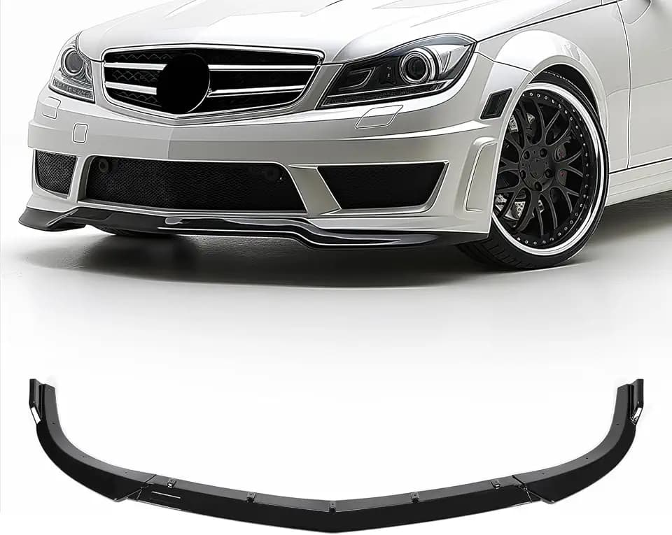ECOTRIC 3Pcs Front Bumper Lip Compatible with 2012-2014 Benz W204 C180