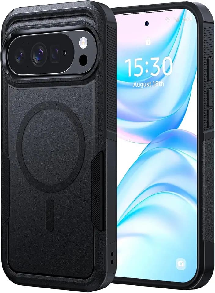 for Google Pixel 11 Pro Case/Pixel 11 Case, Rugged Magnetic Black
