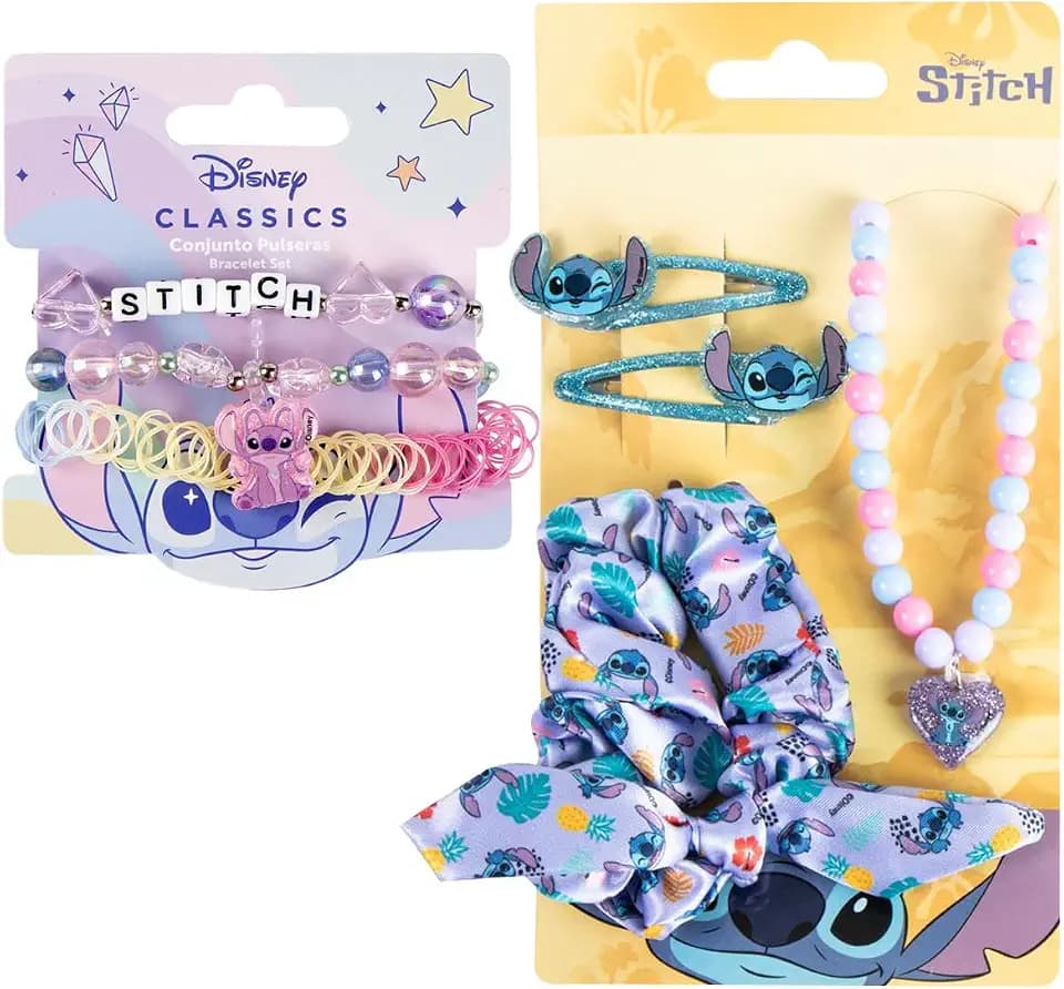 Stitch Lilo & Stitch Set Accessoires Kinder Schmuck und Haar Freundschaft Armband Halskette Geschenkidee Mädchen
