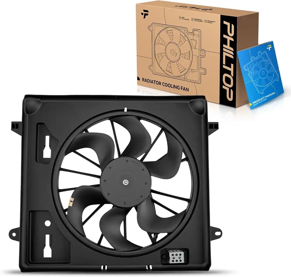PHILTOP Radiator Cooling Fan Assembly for 2007-2011 Wrangler(Exc.X-S)