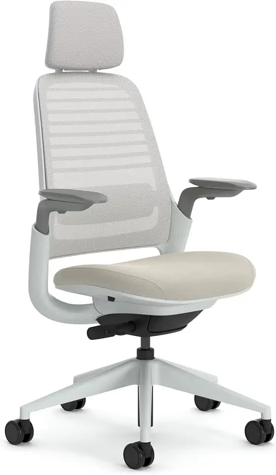 Steelcase Ergonomischer Bürostuhl: Series 1, Kopfstütze, Beige