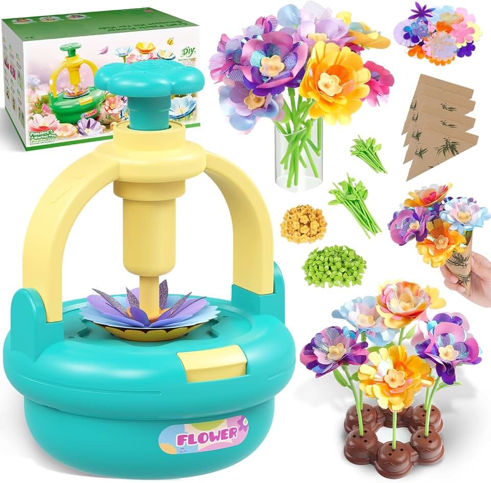 TingingYuli Flower Press Kit for Kids, DIY Flower Bouquet Maker, Ages 4-8