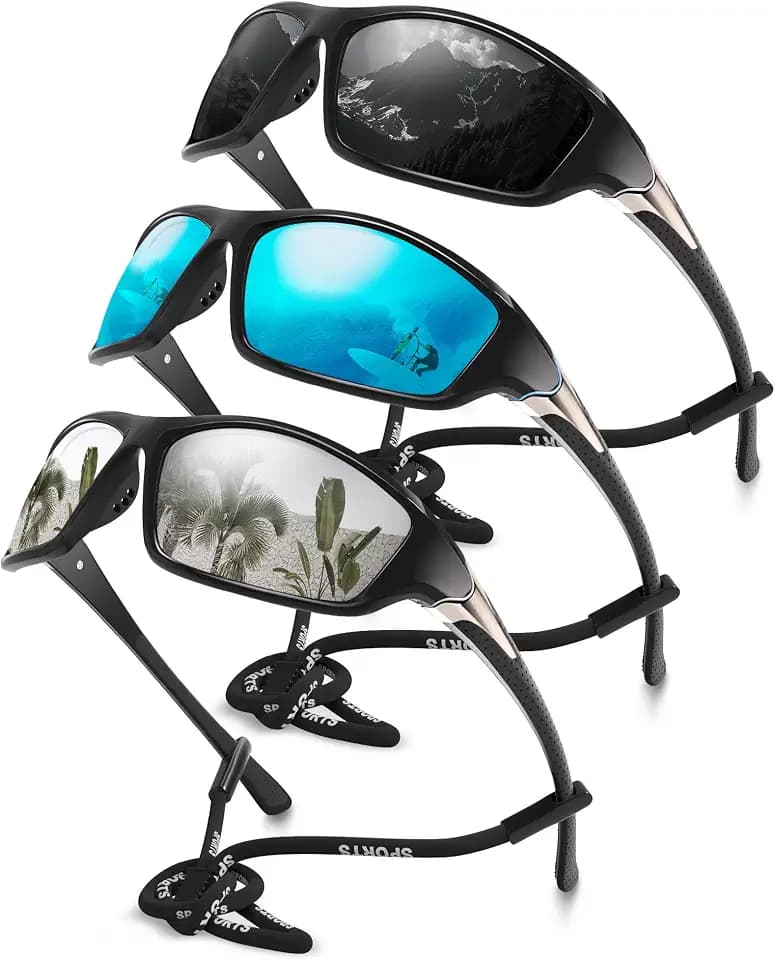 Polarized Sports Wrap Around Sunglasses Men Fishing Running Golf