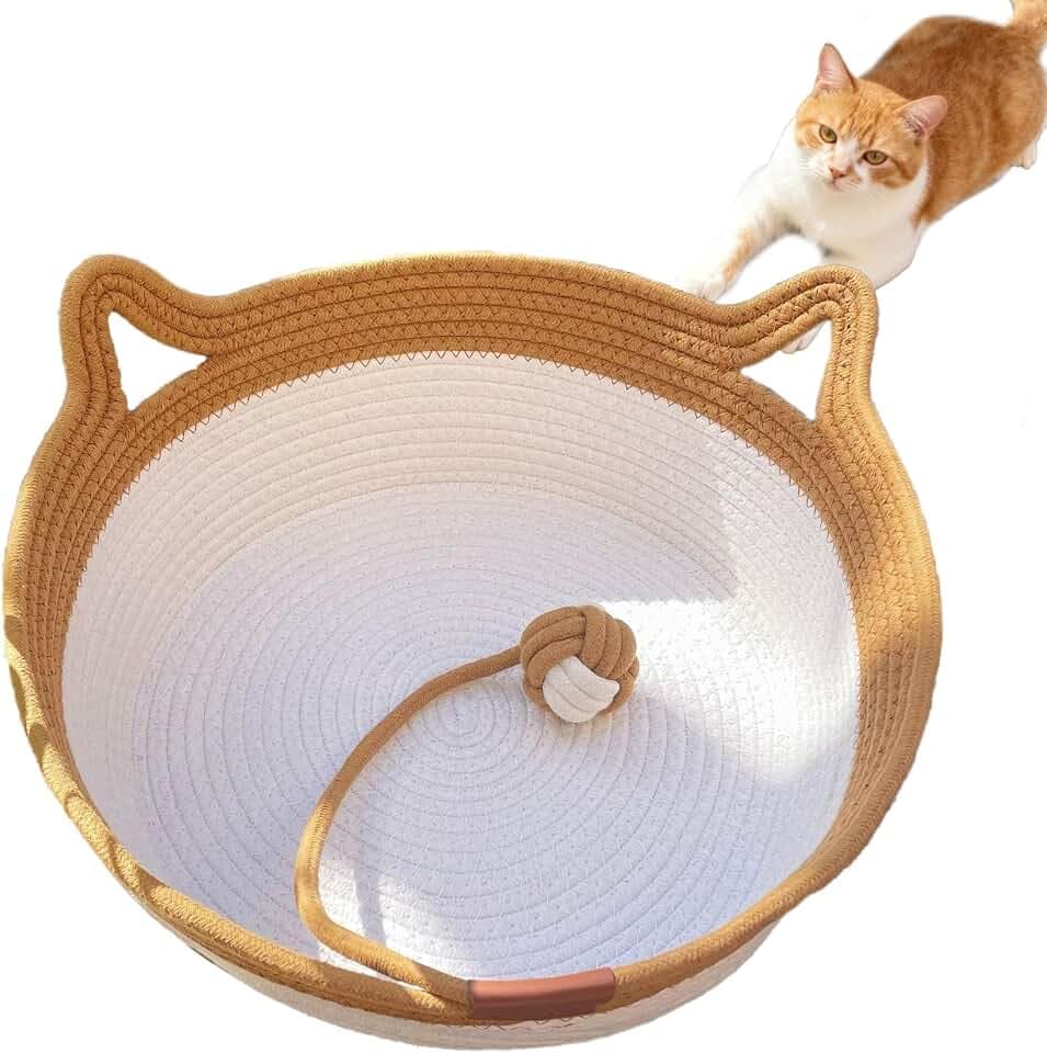 Instinct Basket, Stimuli Handwoven Cat Basket for Cats, Large