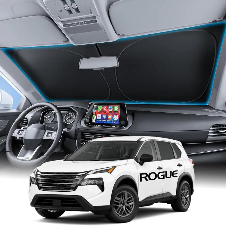 Wigoo for Nissan Rogue 2021-2026 Windshield Sunshade, Keeps Interior Cool