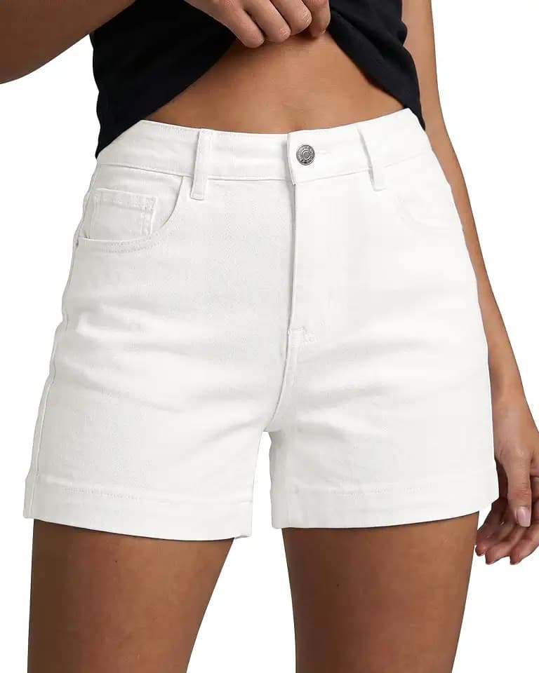 luvamia Jean Shorts for Women High Waist Stretch Jorts Summer Denim Shorts