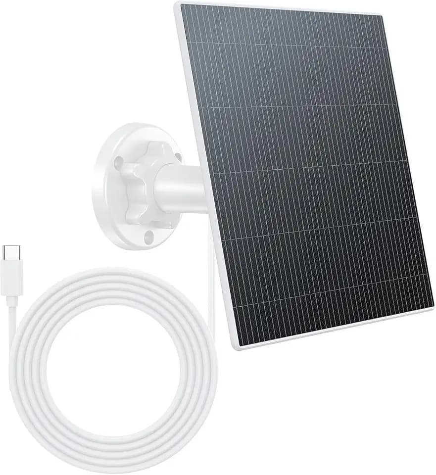 6W Solarpanel für Überwachungskamera Aussen Akku, Solarmodul für DC 5V Outdoor Akku Kamera, USB-C und DC 3.5mm Adapter, IP65 Wasserdicht, Solarpanel kompatibel mit Eufy, Eufycam, Reolink, Ring, Arlo