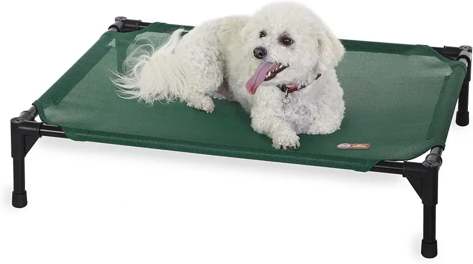 K&H Outdoor Elevated Dog Bed, Cooling Raised Dog Bed, Medium 32x25in, Green