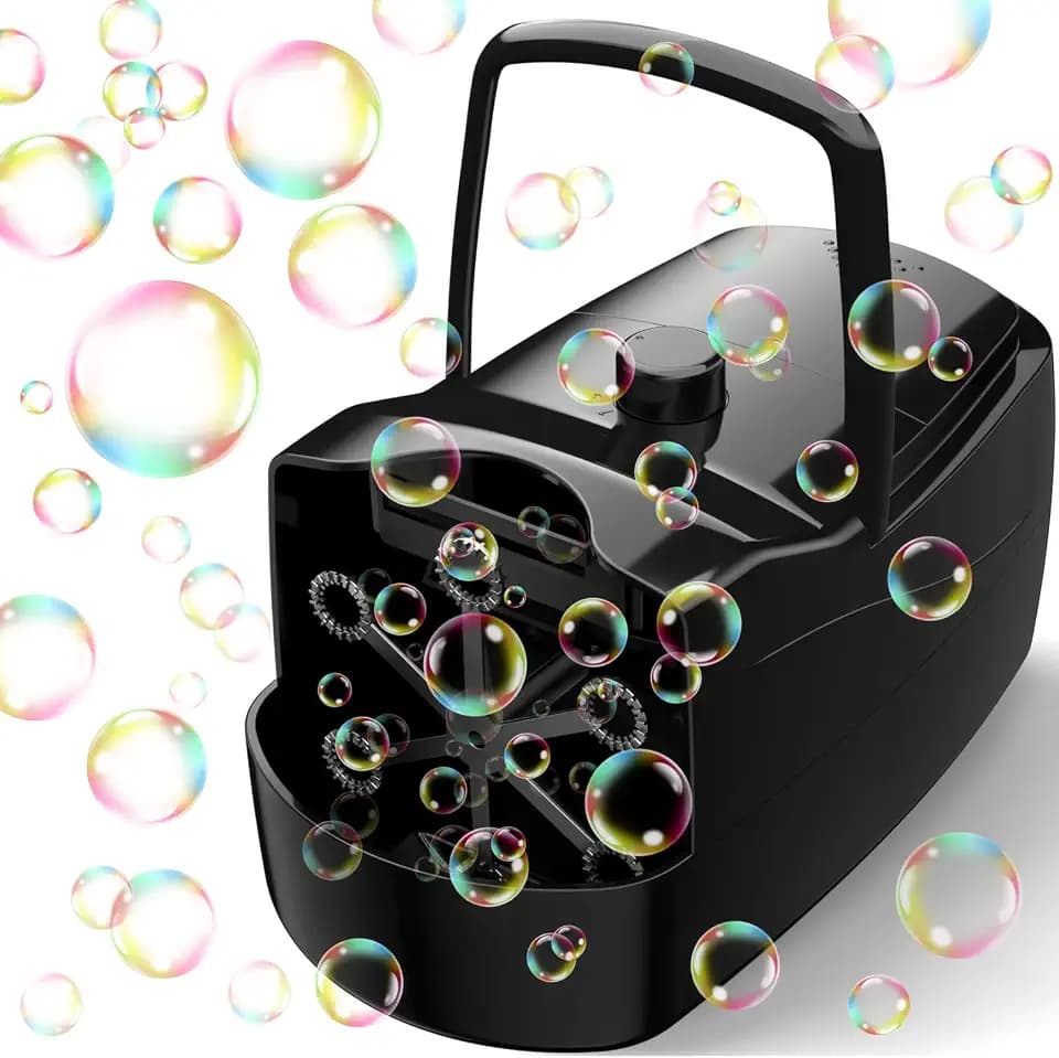 Bubble Machine, Automatic Bubble Blower Maker for Kids or Parties (Black)