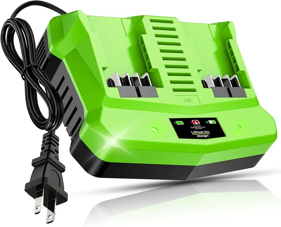 Dual Port Battery Charger for Greenworks 24V Battery BAG708 BAG711