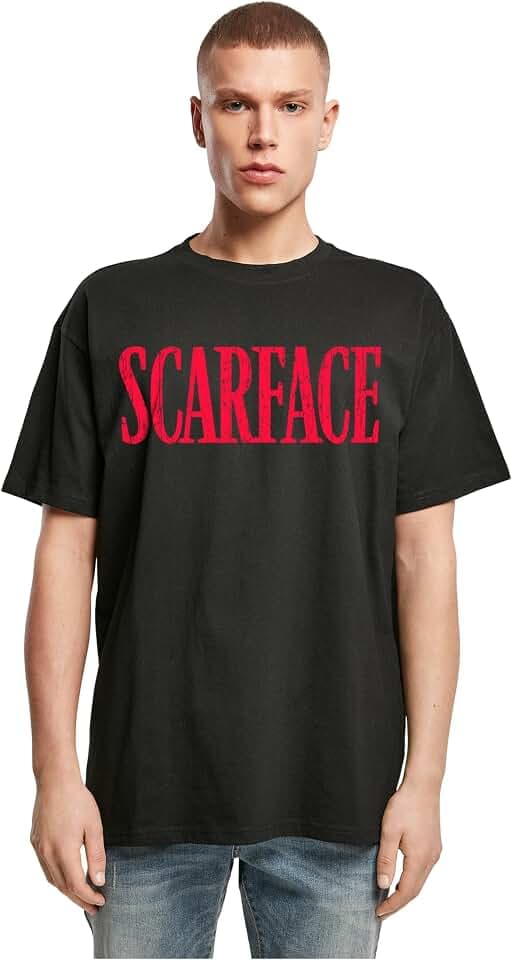MERCHCODE Herren Mc1174-scarface Distressed Logo Oversize Tee T-Shirt (1er Pack)