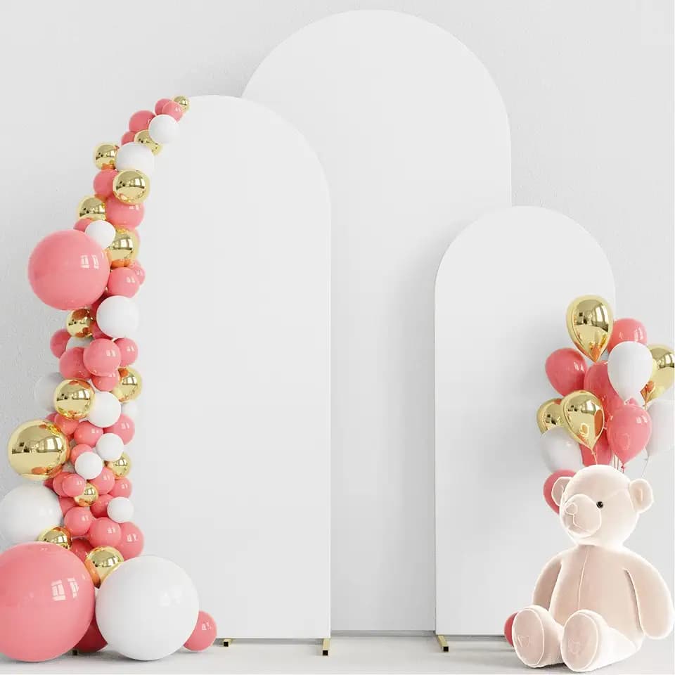 Wokceer Arch Backdrop Cover 6FT,5FT,4FT White Arch Covers Stretchy Backdrop