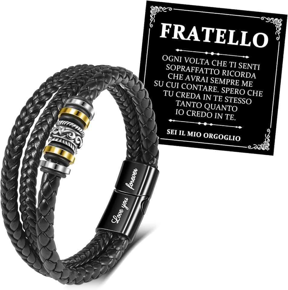 YELUWA Herren-Armband, Armband Brüderlich aus geflochtenem Leder, Geschenk für Bruder, I Will Always Love You Armband, Weihnachtsgeburtstagsgeschenk für großen Bruder, kleinen Bruder-IT