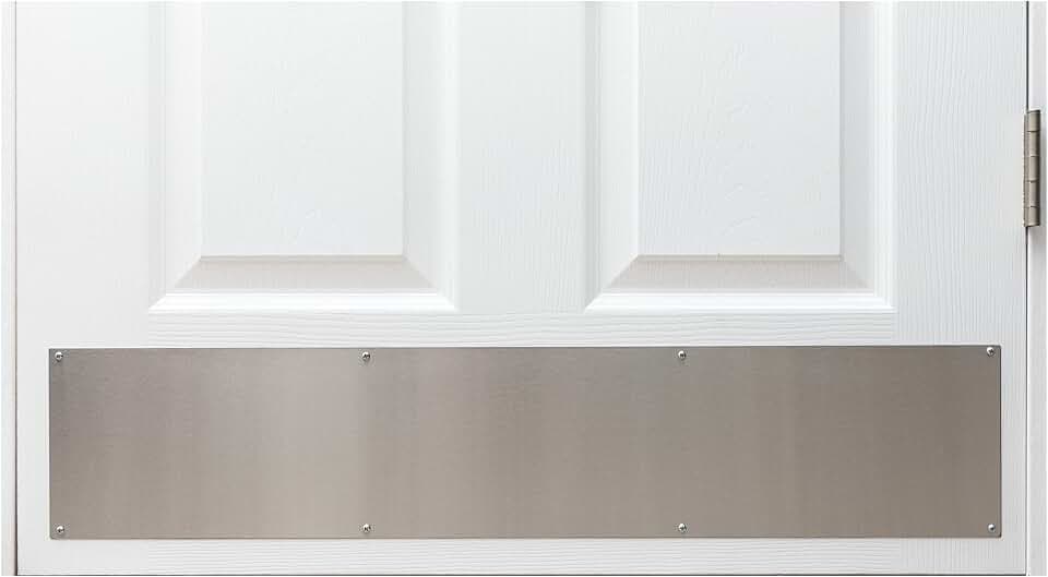 Stainless Door Kick Plate, 8" X 34" Size, for Door Widths 36", Made in USA
