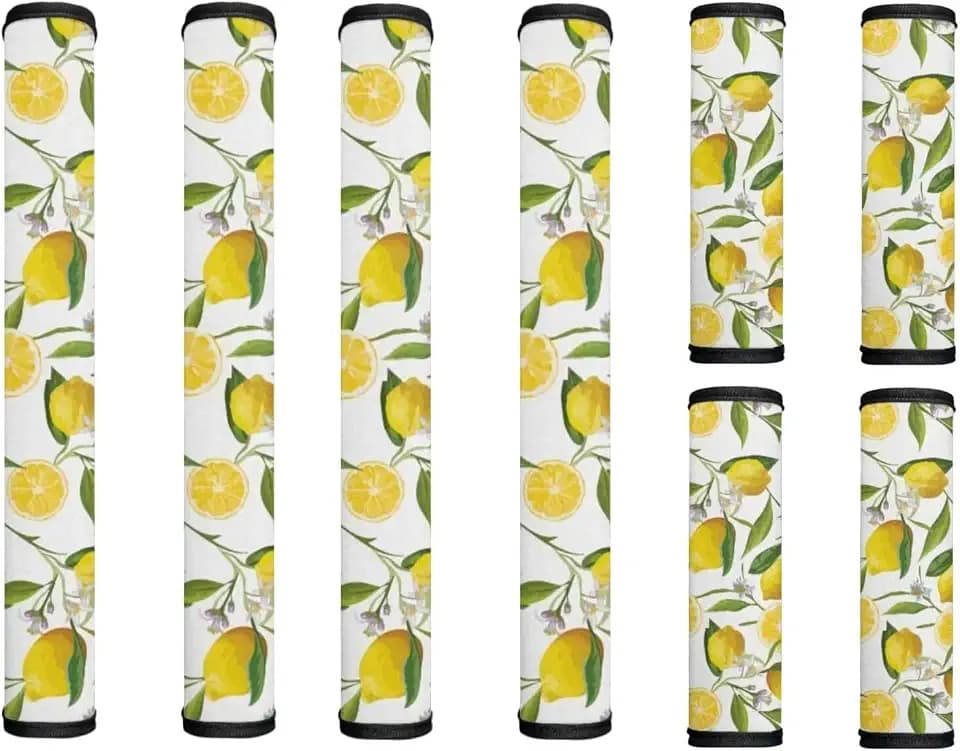 Lemon Print Refrigerator Door Handle Covers Set of 8 Washable Decor Keep Appliance Clean Fridge Handle Coverr Keep Off Stains