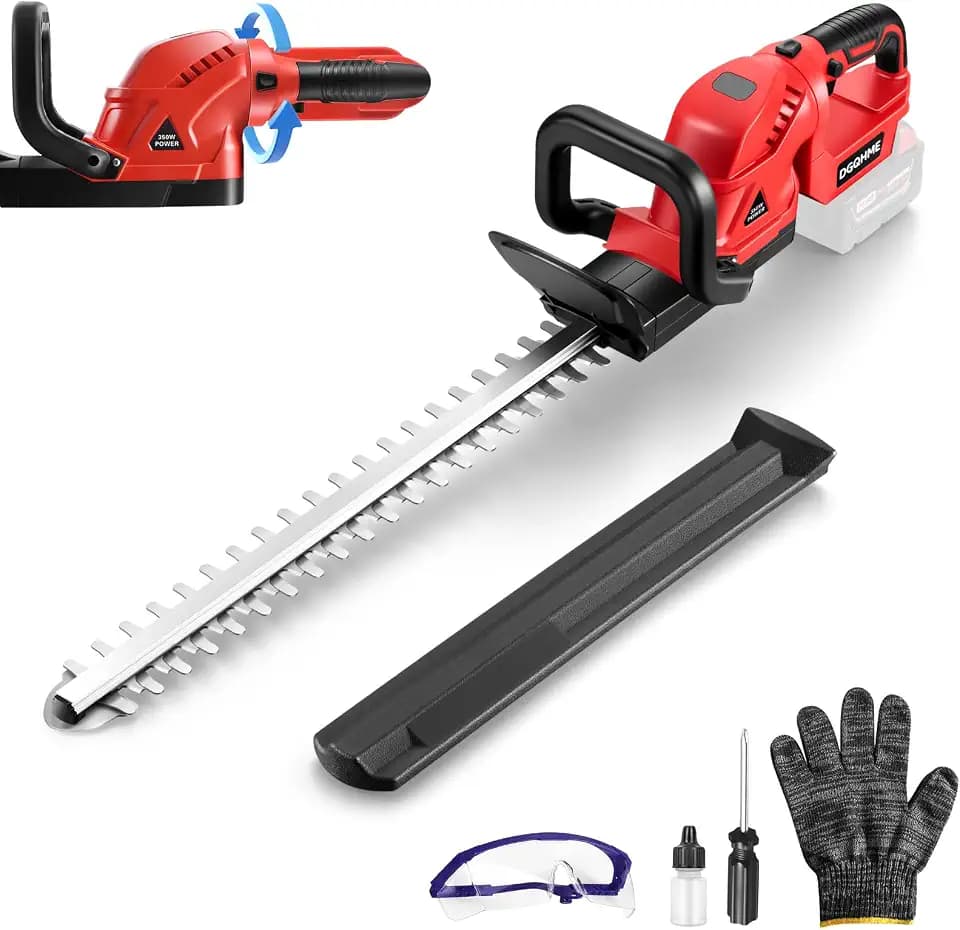Cordless Hedge Trimmer with Rotatable Handle for Milwaukee M18 18v Battery,20'' Brushless Motor Trimmers Battery Powered, Electric Hedge Trimmer Cordless Bush Trimmers (Battery Not Included)