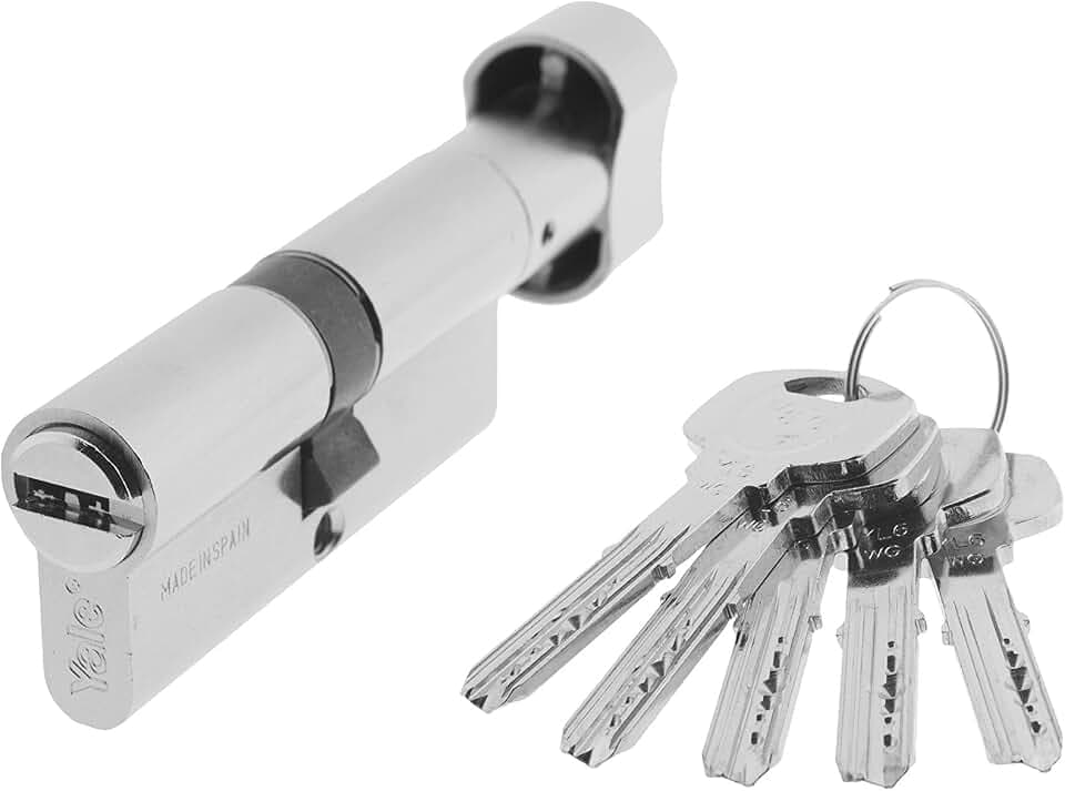 Yale YL6P3040HN Sicherheitszylinder, YL6, Langbuchstabe, Schlüssel, vernickelt, 30 x 40 mm