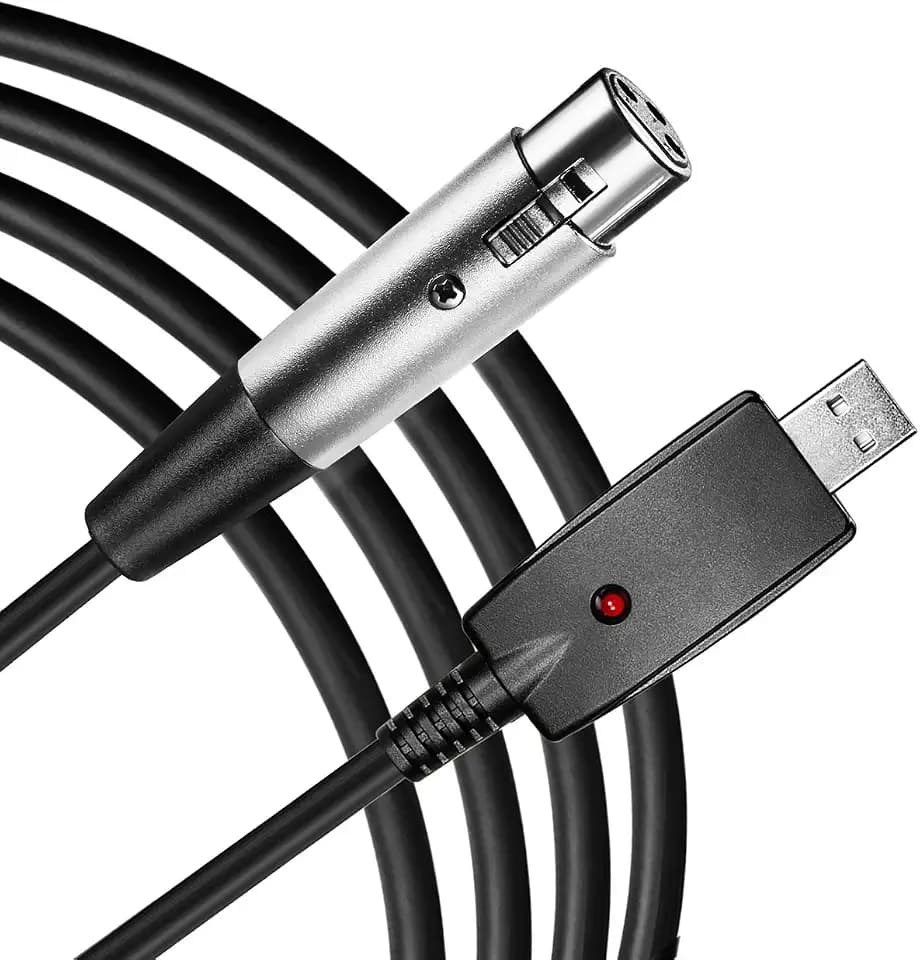 USB zu XLR Mikrofonkabel - 3 Pin Mic Link Converter Kabel Studio Audio Kabel Anschluss Cords Adapter für Mikrofone oder Instrumente Aufnahme (3m)