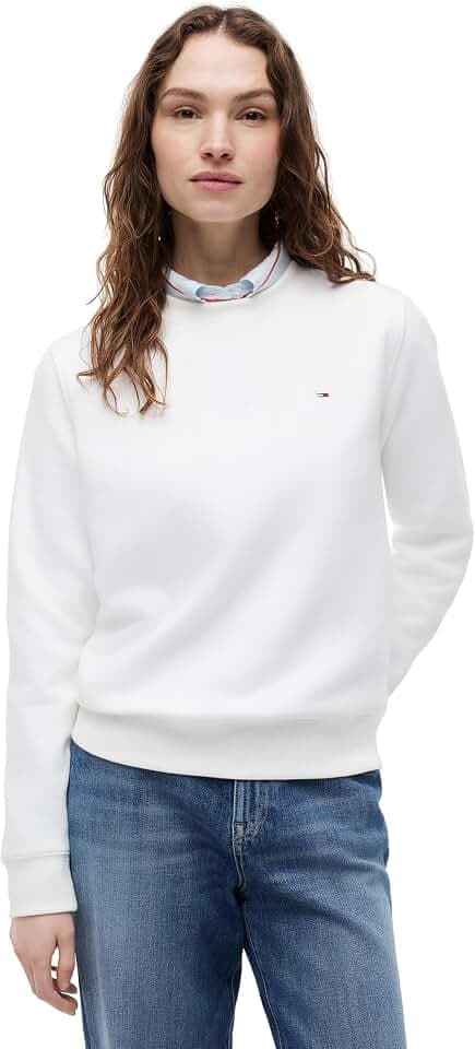 Tommy Jeans Damen Pullover Crew Neck Rundhalsausschnitt