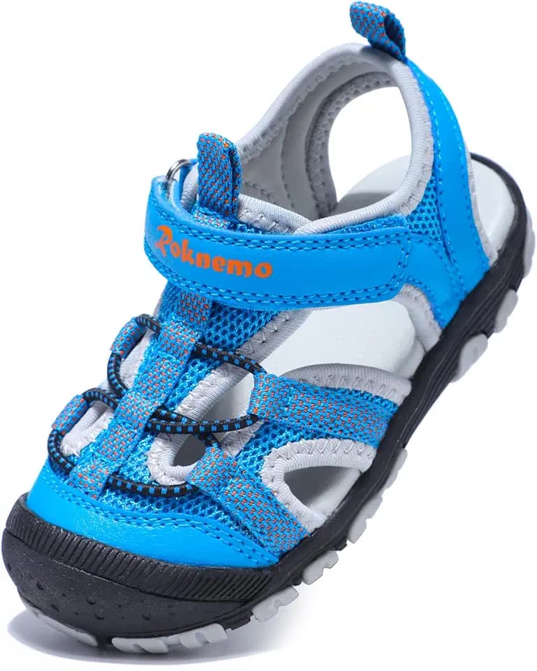 Boys & Girls Sandals Lightweight Closed-Toe Kids Water Shoes for Summer - Athletic Sport Outdoor Beach Sandals for Unisex Child (Toddler/Little Kid) - Blue 4 Toddler