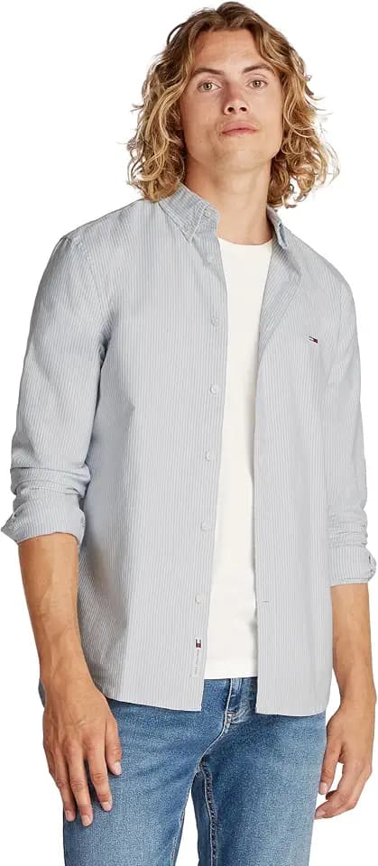 Tommy Jeans Herren Hemd Stripe Oxford Slim Fit