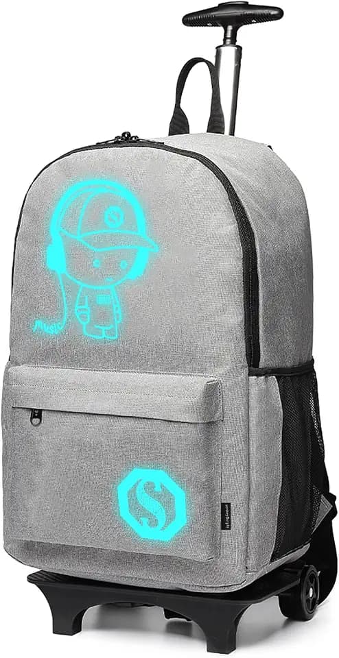 KONO Handgepäck Rucksack Tasche mit Rollen Business Trolley Reisetasche für Laptop Polyester
