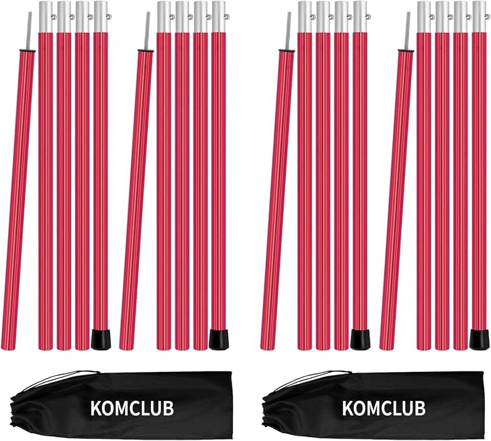 KOMCLUB Zeltstangen Camping-Planenstangen 10er-Pack Edelstahl Verstellbarer Vorhang Pfosten Vorhang Pfosten Baldachin Edelstahl Ersatz Vorhang Pfosten 198 cm 2 Sets
