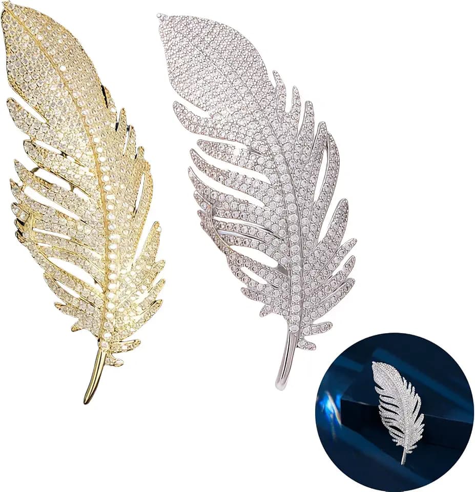 2pcs Rhinestone Brooch Pin for Women Dress Elegant Stylish Crystal Brooches Fashion Accessories Pins Lapel Boutonniere Ideas Wedding Christmas Birthday Jewelry Easter Gift