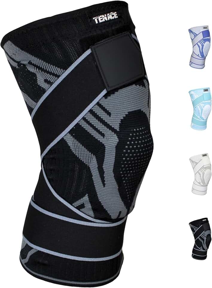 Tenace BJJ Knee Brace Grappling - Compression Knee Pad for Jiu Jitsu, MMA, Muay Thai, Wrestling, Judo - High Durability and Performance Unisex (1, Black, Large)