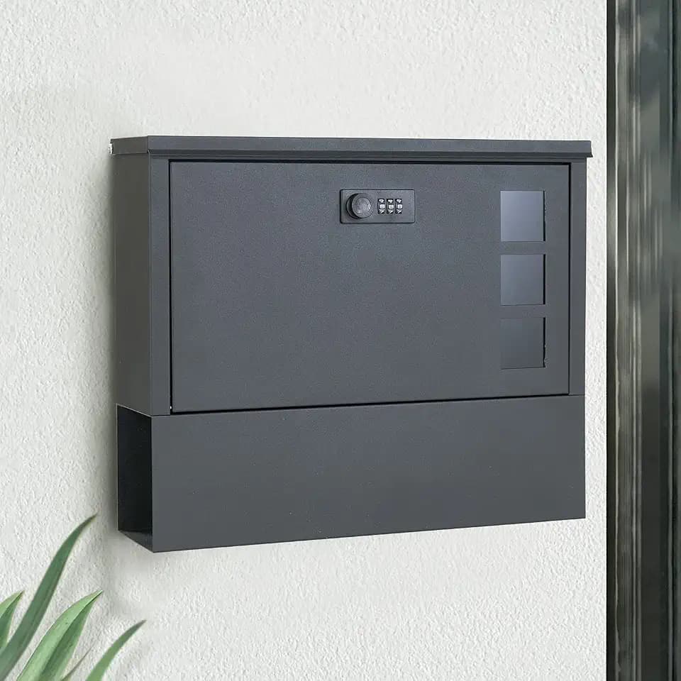 Briefkasten mit Zahlenschloss – Schwarz