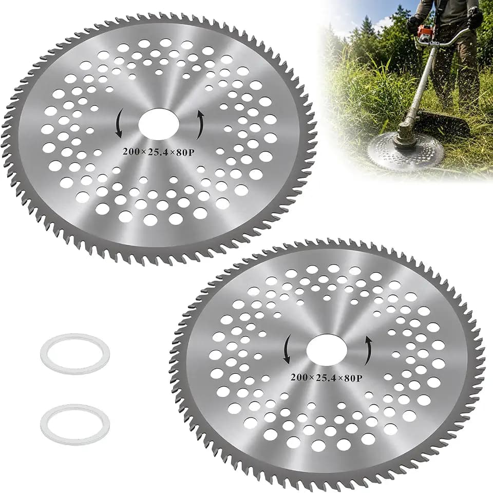 8" 80T Carbide-Tipped Brush Cutter and Trimmer Replacement Blades