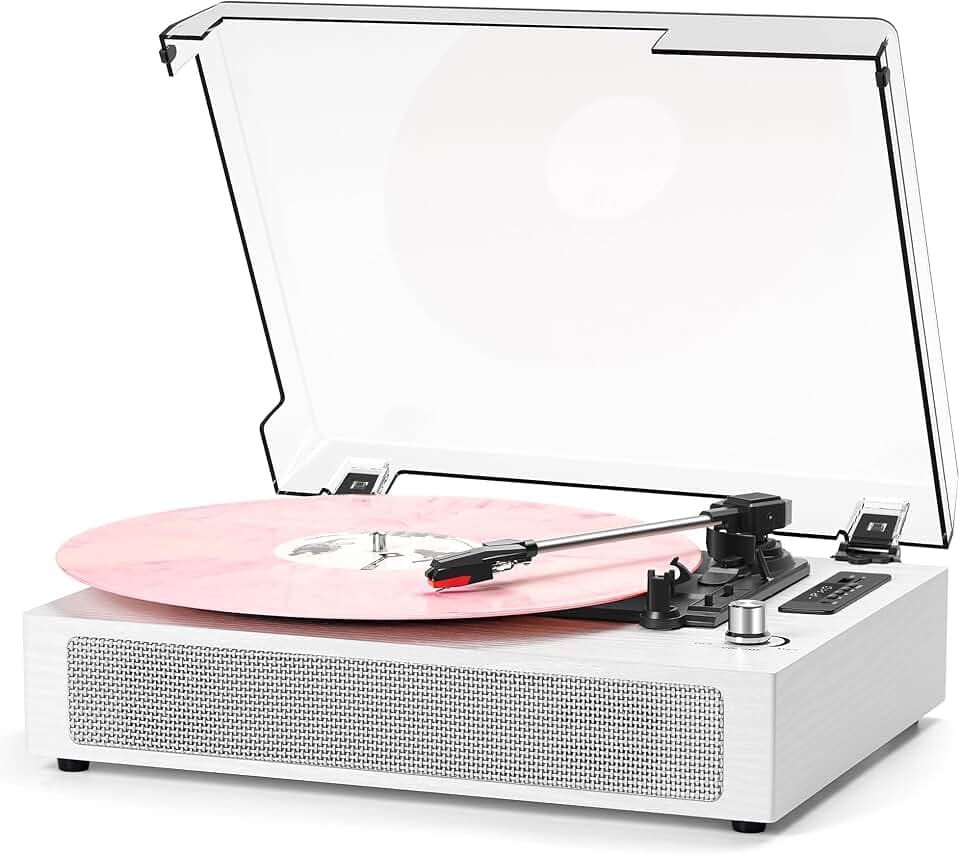Vinyl Record Player Bluetooth with Bulit-in Speaker Extended Turntable Case