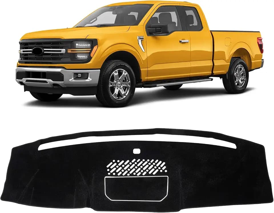 KUST Black Dash Cover for Ford F-150/F150 2021-2026 (Only fits for 12-inch Touch Screen Dashboard) Polyester Dashboard Cover Non-Slip Interior Accessories for F150 Custom Fit Dash Mat