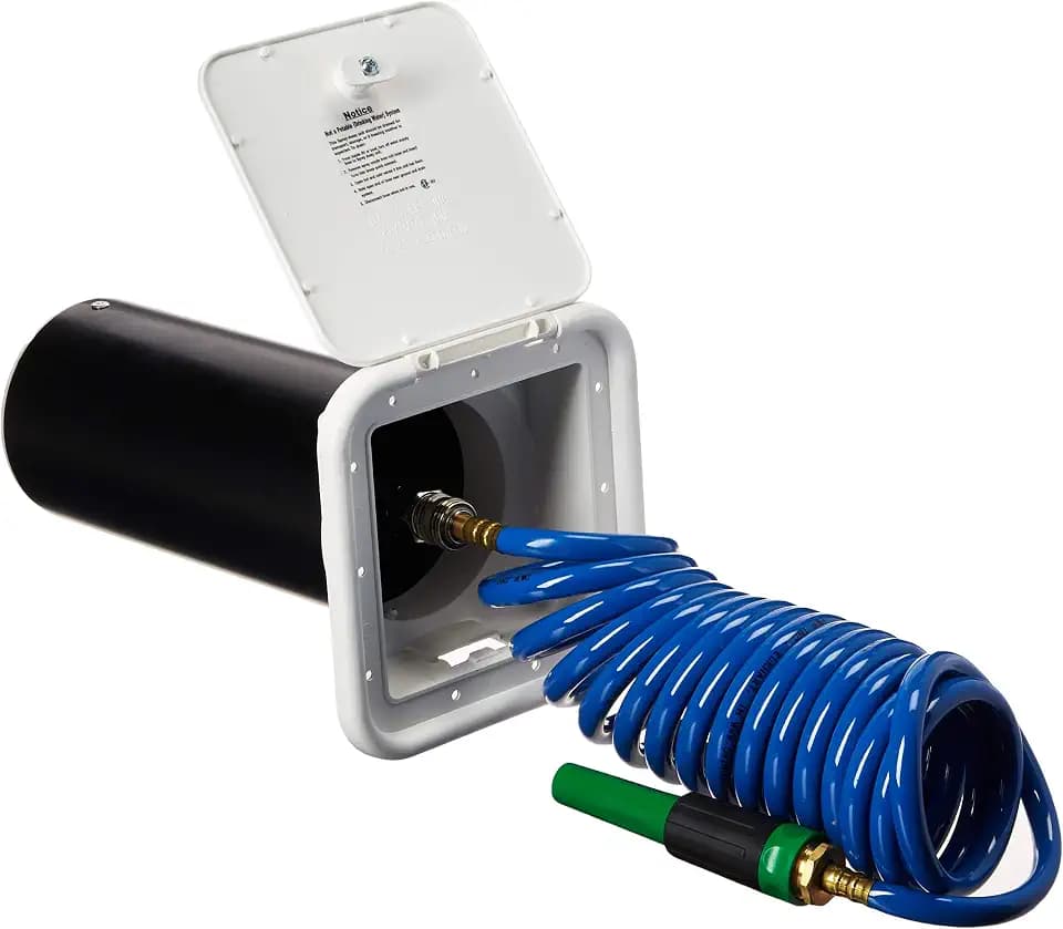 VALTERRA Phoenix Faucets PF147007 Spray-Away Self Storing Sprayer with Quick Connect Valve - 15' Coiled Hose, White