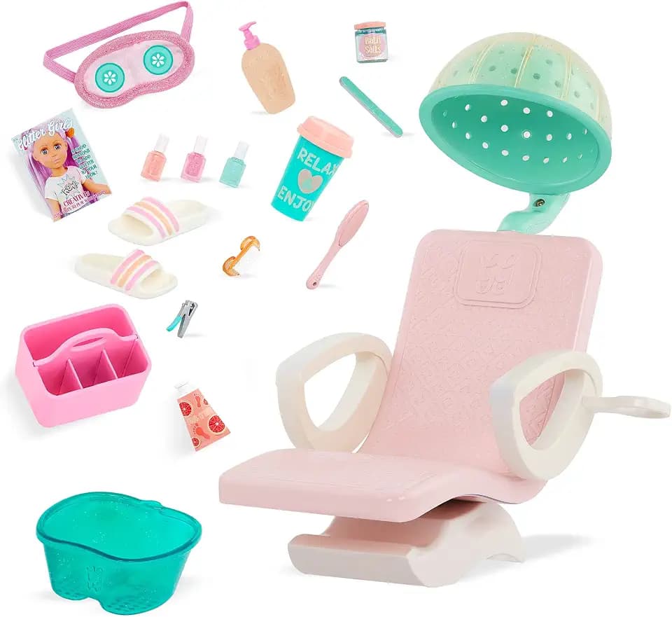 Glitter Girls Friseurstuhl-Spielset mit Trockenhaube und Fußbad