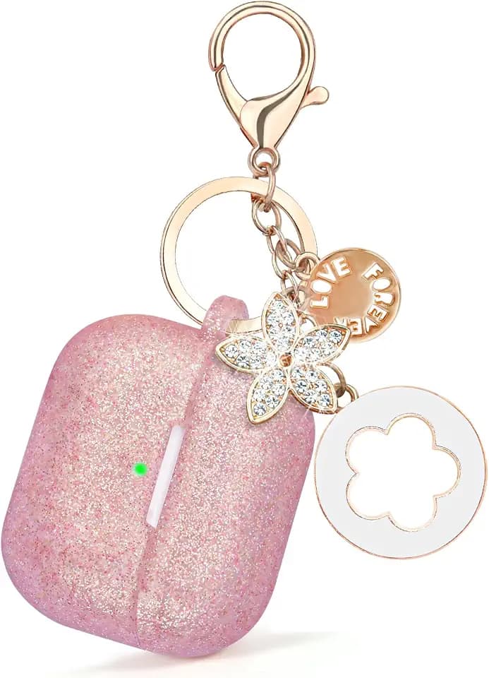 VISOOM for Apple Airpods 5 4 Cases iPods 5(2026) Cover Women,Bling Keychain