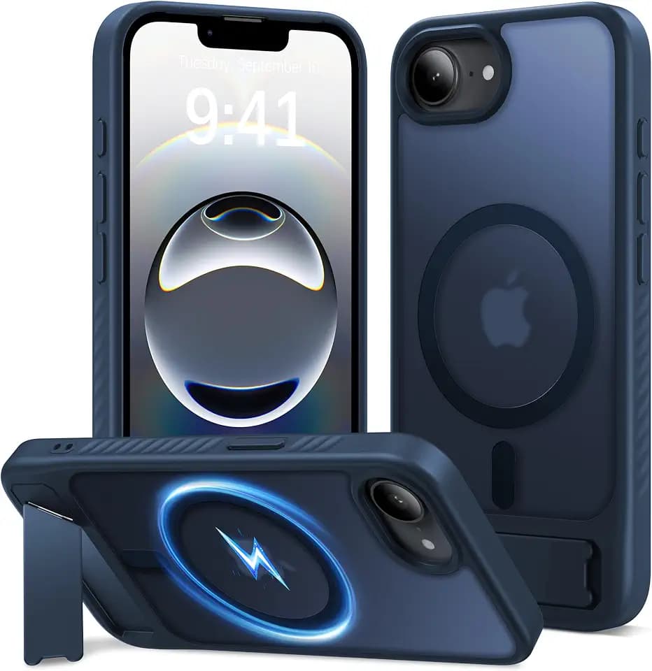 Eastinbox Magnetic iPhone 17e & 16e Case with Stand, Blue