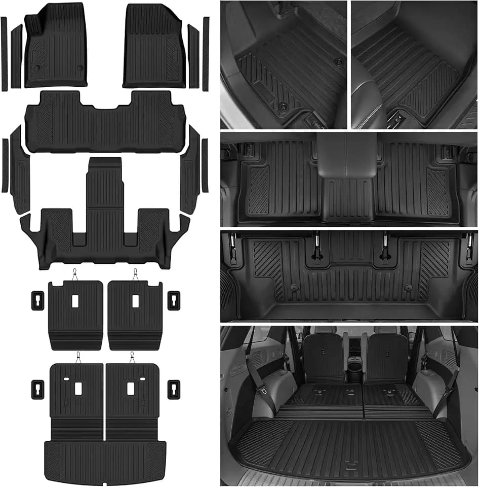 All Weather Floor Mats for 2017-2023 GMC Acadia 6 Seats(2nd Bucket Seats)