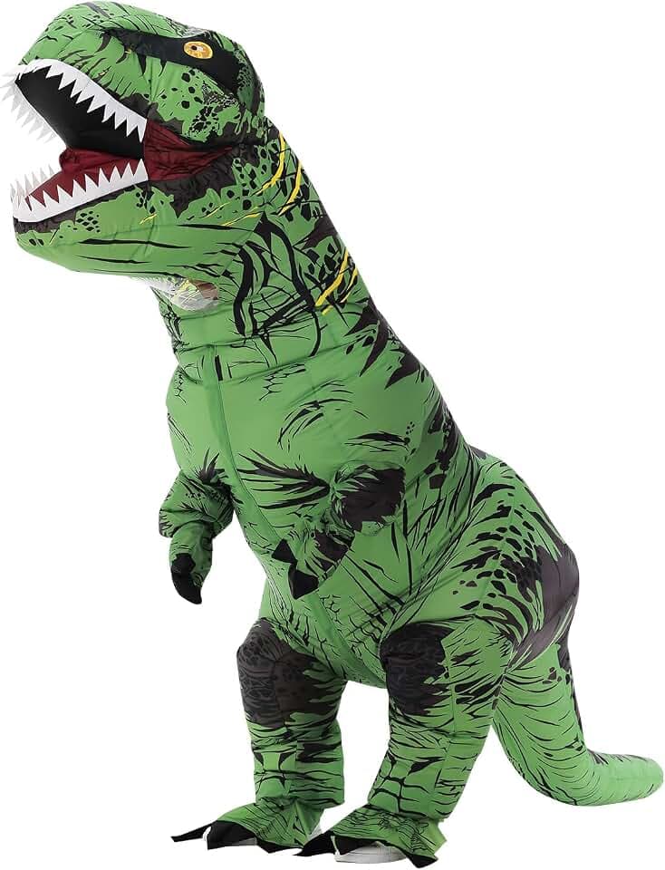 Poptrend Aufblasbare Dinosaurier Kostüm für Erwachsene Teenager Kinder, lustiges Aufblasbares T-Rex Kostüme zum Aufsitzen, Halloween Dinosaurier Kostüme für Damen Herren Cosplay Kostüme