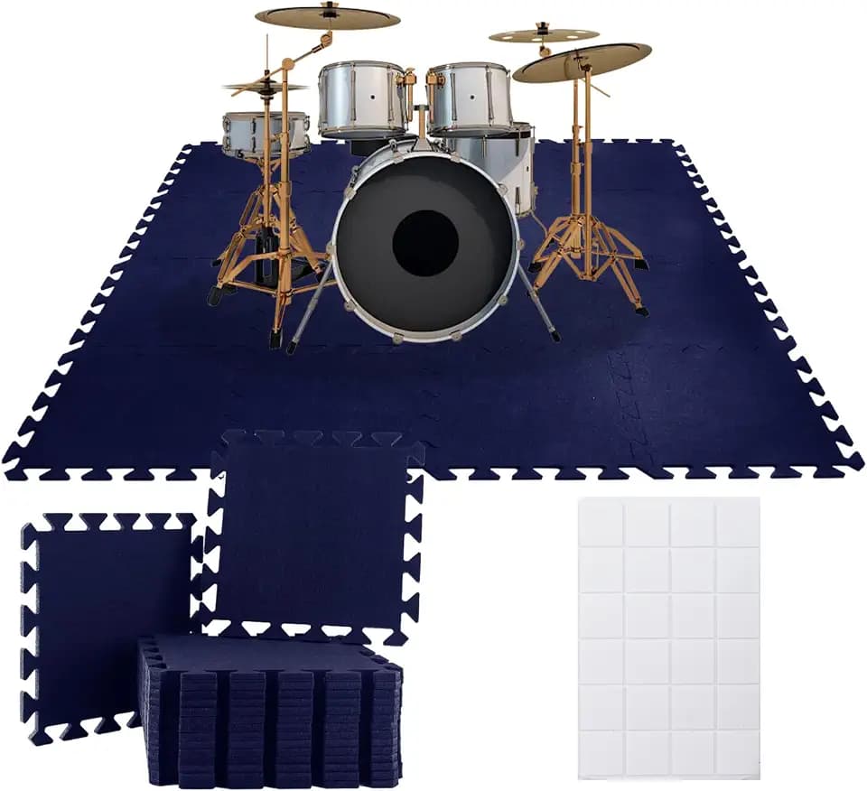 16Pcs Dark Blue Thick Sound Absorbing Interlocking Floor Mats
