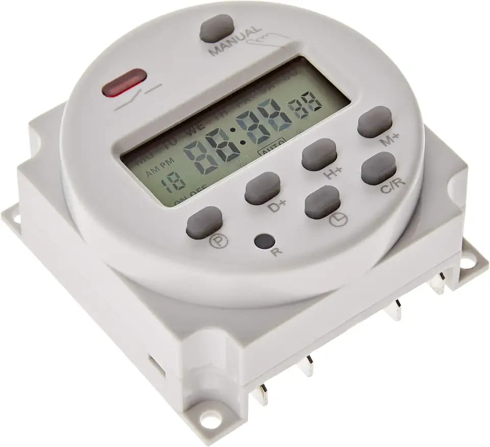 Elektronischer Timer, Zeitschalter, DC12V 16A, 28 Programme Programmierbar, LCD Display