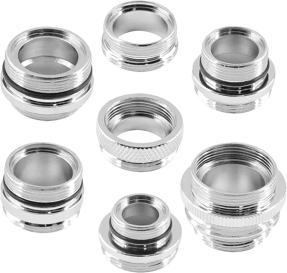 Jiozermi 7-Piece Faucet Adapter Set, Brass