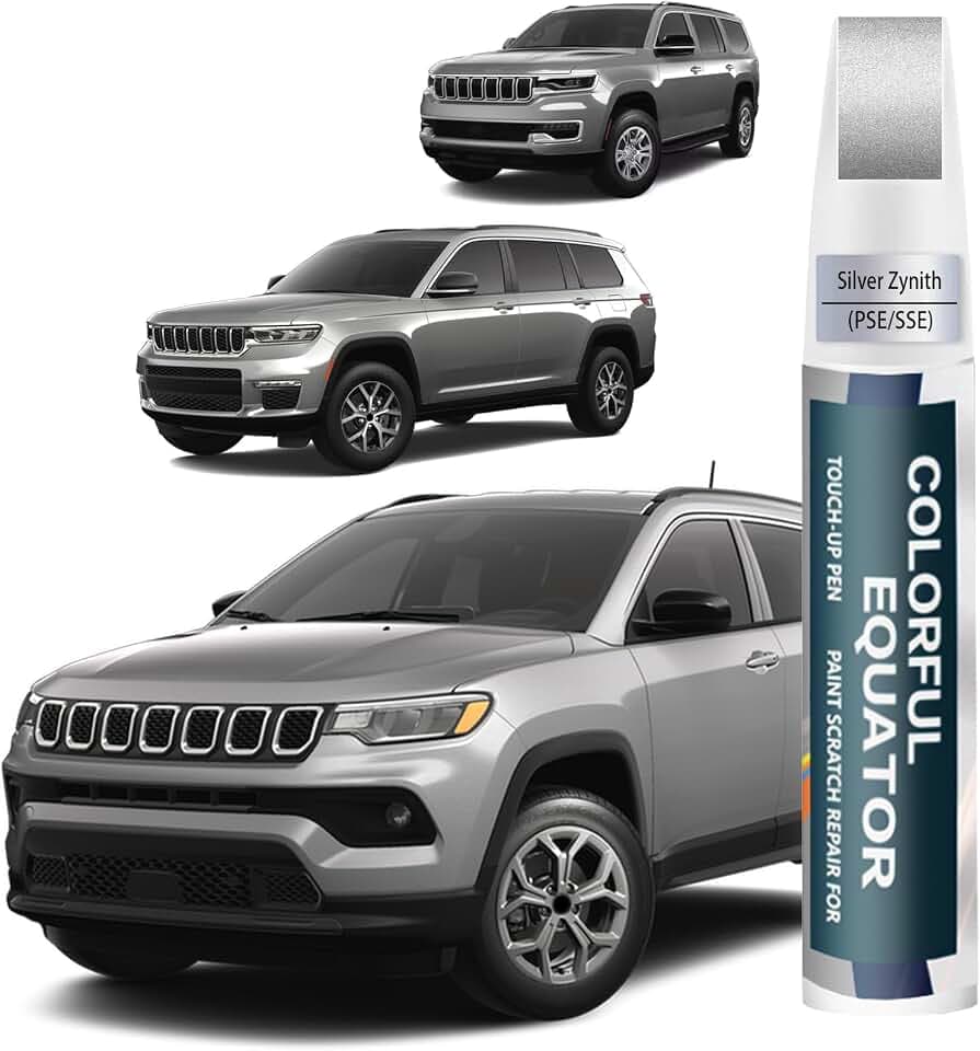 PSE/SSE Silver Zynith Touch Up Paint for Jeep, Car Paint Pen Scratch Repair Two-In-One Touch Up Paint, Premium Car Scratch Remover for Deep Scratches