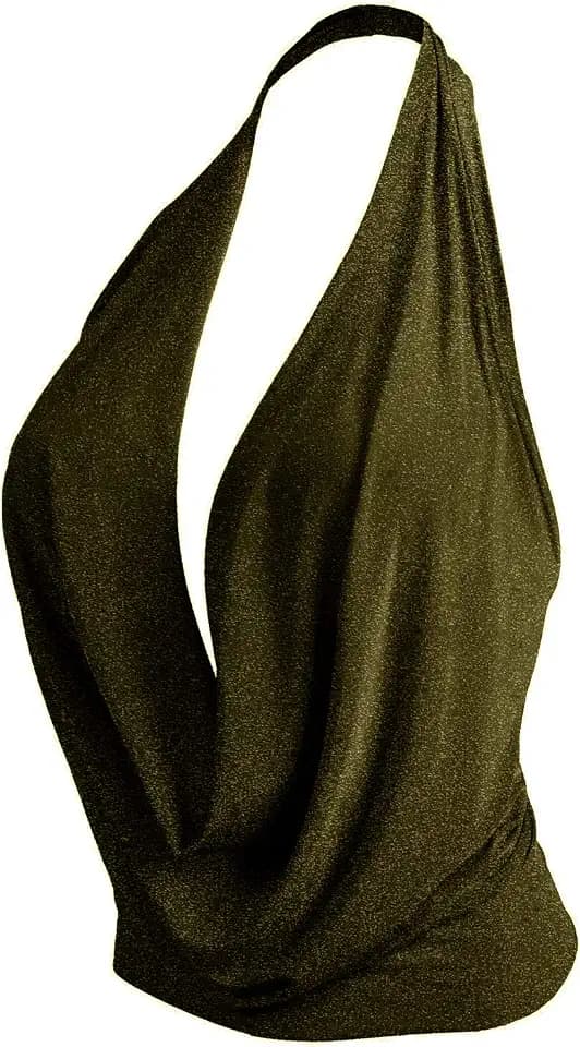 J. LOVNY Womens Womens Lightweight Low Cut Halter Top S-3XL