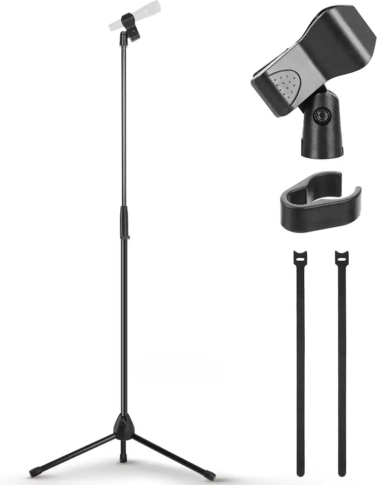 Pyle Mikrofonständer Tripod – Mikrofonstativ höhenverstellbar 100–168cm, faltbar, 5/8" Gewinde