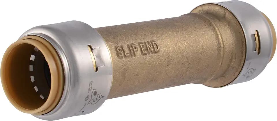 SharkBite Max 3/4 Inch Slip Coupling, Push to Connect Brass Plumbing Fitting, PEX Pipe, Copper, CPVC, PE-RT, HDPE, UR3016A