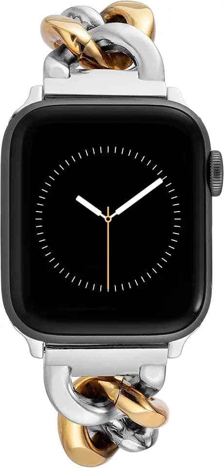 Anne Klein Fashion Chain Bracelet for Apple Watch, Secure, Adjustable, Apple Watch Replacement Band, Fits Most Wrists