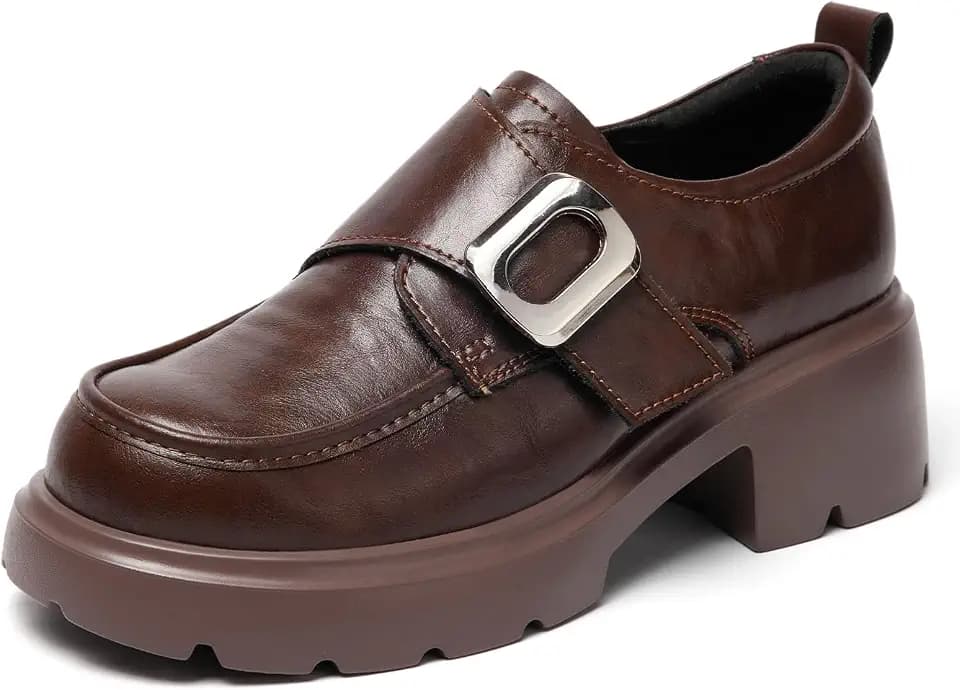 Women's Platform Chunky Loafers Dressy Business Casual Shoes